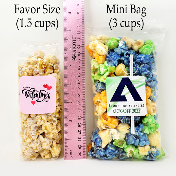 Custom Savory Popcorn Bags Mini Size Minimum order of 15 Pop Central Popcorn