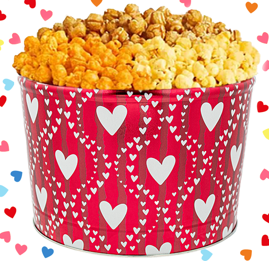 2 Gallon - Red Hearts Valentine Tin