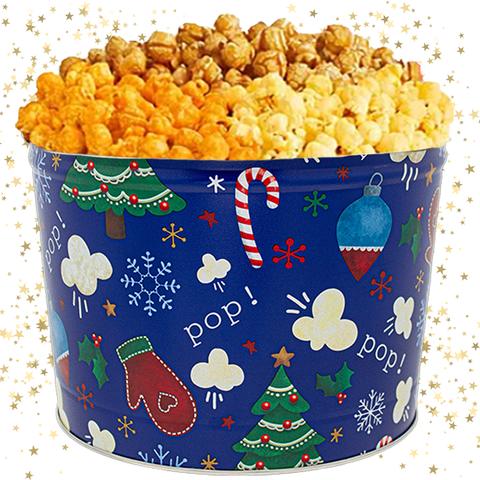 2 Gallon - Pop Pop Christmas Popcorn Tin
