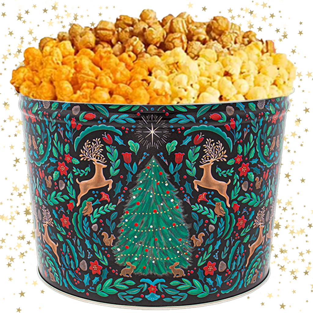 2 Gallon - Winter Woodland Popcorn Tin