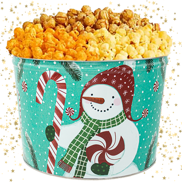 2 Gallon - Snowman Gourmet Popcorn Tin