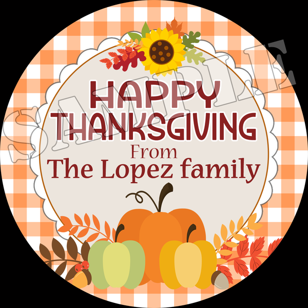 Plaid Pumpkins - Thanksgiving Day Popcorn Favor Bags