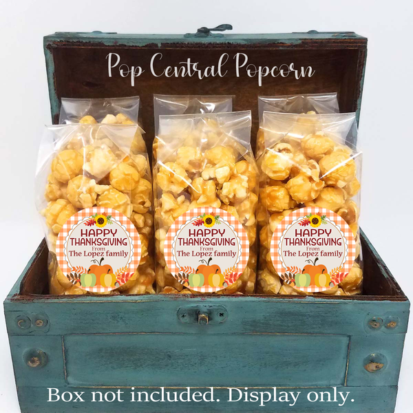 Plaid Pumpkins - Thanksgiving Day Popcorn Favor Bags