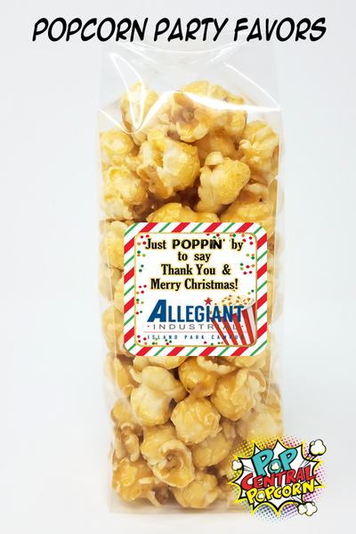 Poppin By Corporate Christmas Popcorn Favors - with logo