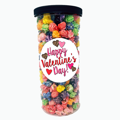 Leopard Hearts Valentine - Popcorn Tube