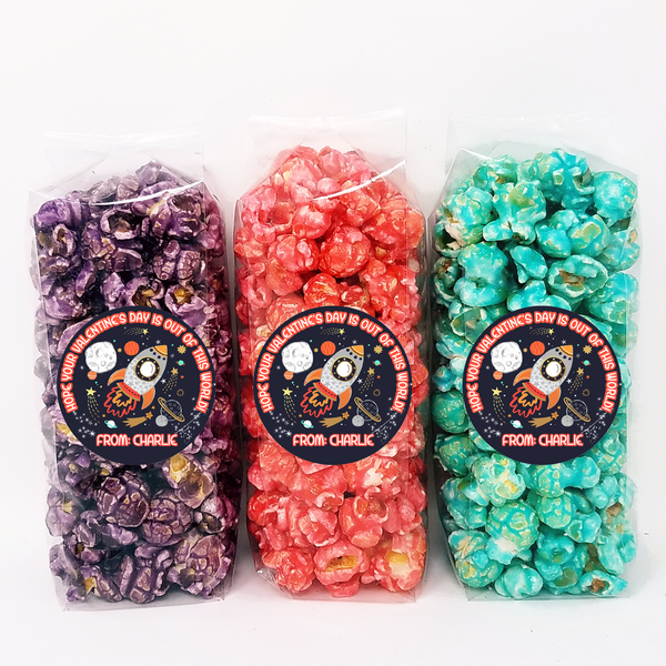 Boys valentine popcorn bags