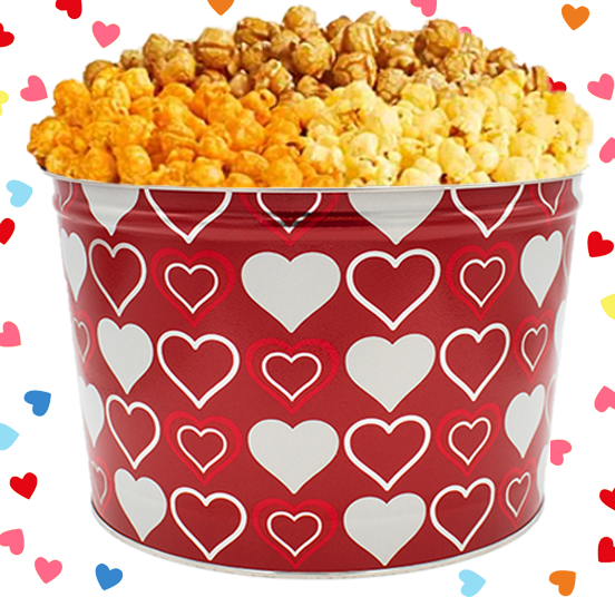 Valentine popcorn tin