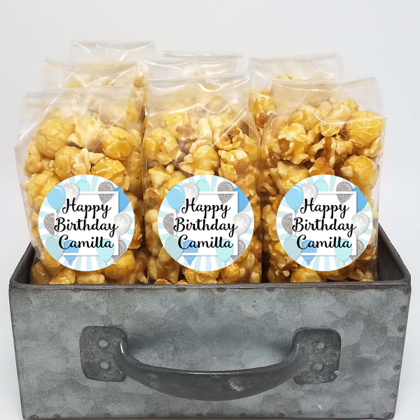Blue and Silver Balloons - Birthday Party Popcorn Favors