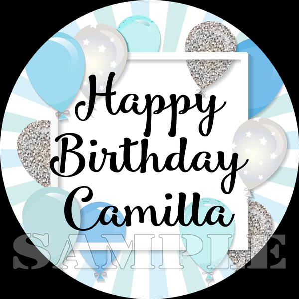 Blue and Silver Balloons - Birthday Party Popcorn Favors