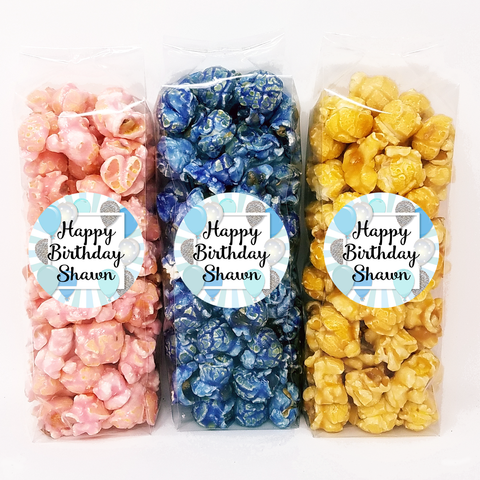 Blue and Silver Balloons - Birthday Party Popcorn Favors