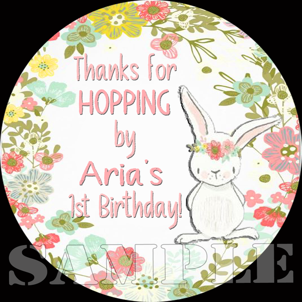Bunny Birthday - Personalized Popcorn Party Favors