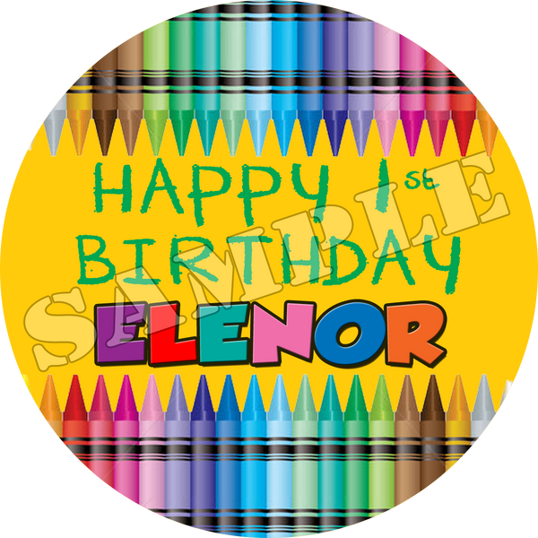 Crayon theme party favors