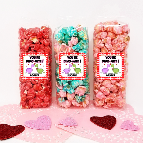 Dinosaur - Valentine Popcorn Party Favors