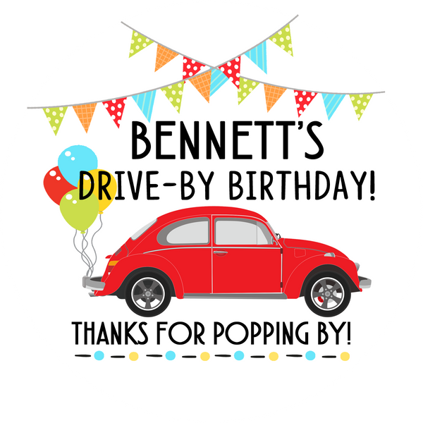 Drive By Birthday Party with Red Beetle - Popcorn Favors