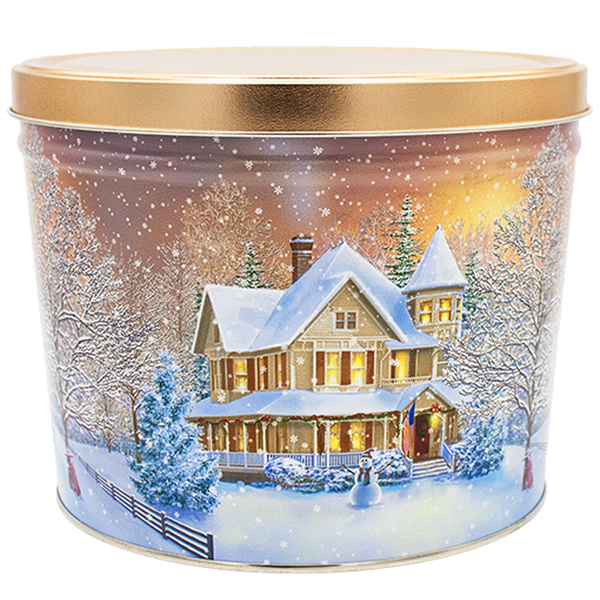 Classic American Holiday popcorn tin