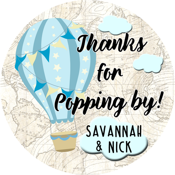 Hot Air Balloon - Blue and Yellow - Popcorn Favors