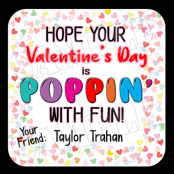 POPPIN - Personalized Valentine Popcorn Party Favors