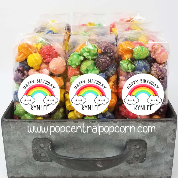 Rainbow Popcorn Birthday Favors