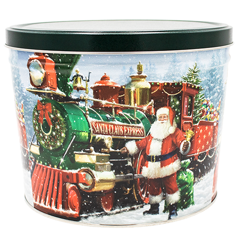 Christmas popcorn tin