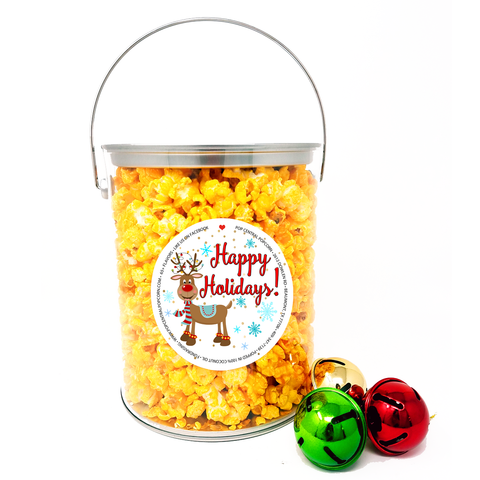 1 Gallon Popcorn Cans with Custom Logo Labels - SAVORY FLAVOR