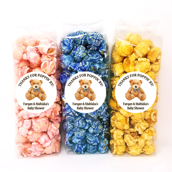teddy bear baby shower popcorn favors