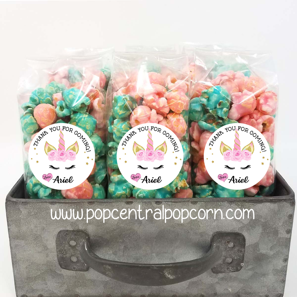 Unicorn with Lashes - Popcorn Party Favor Bags – Pop Central Popcorn