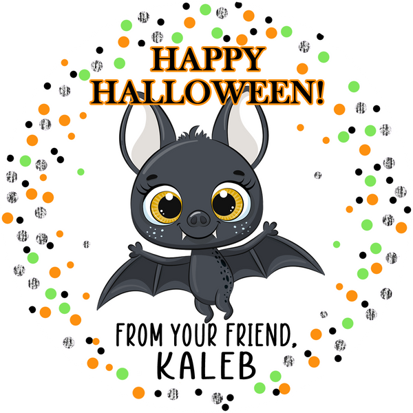 Halloween Popcorn Bags - Bat with Polka dot border